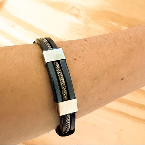 Other - Men's Silicone Titanium Steel‎ Bracelet NWTO
